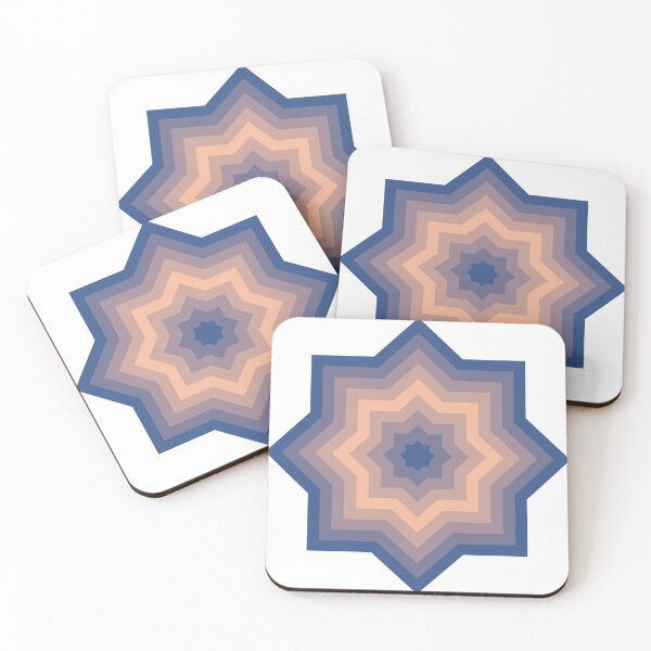Item preview, Classic Blue Peach Quartz Abstract Star Pattern designed and sold by PatternSalad.