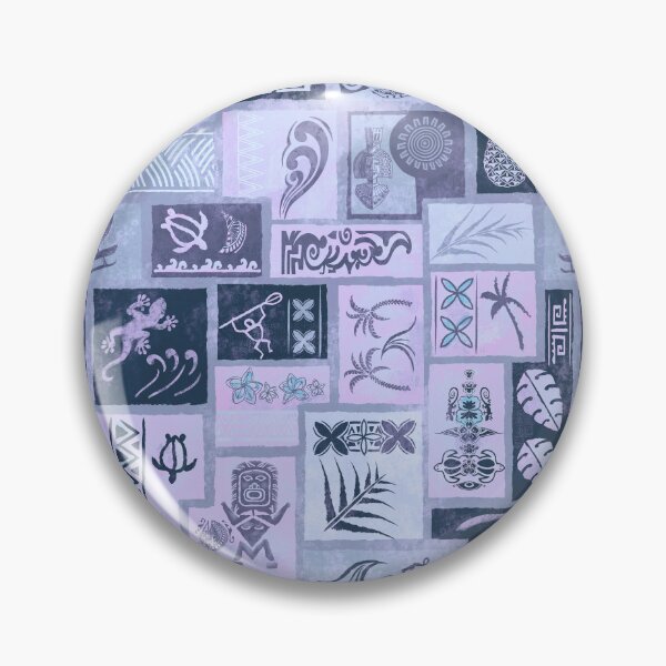 Item preview,  Samoan - Hawaiian Vintage Blue Painted Tapa Tribal Patchwork 2061 designed and sold by sunnthreads.