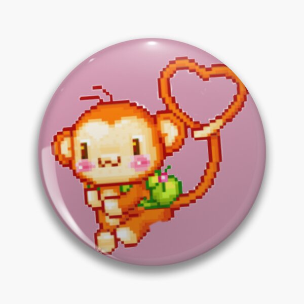 Item preview, Heart Pixel Monkey designed and sold by emiface.