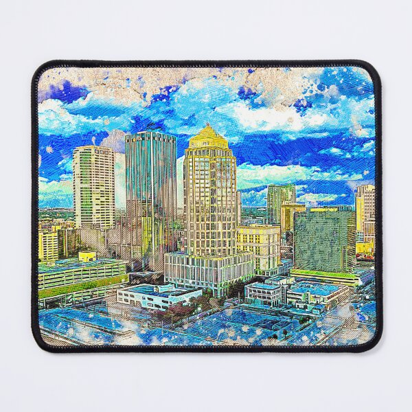 Item preview, Panorama of Downtown Tampa, Florida - colored drawing designed and sold by NickoPrints.