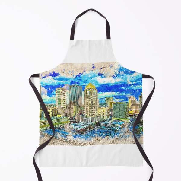 Item preview, Panorama of Downtown Tampa, Florida - colored drawing designed and sold by NickoPrints.