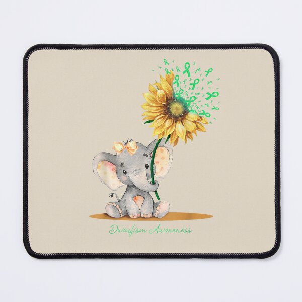 Item preview, DWARFISM AWARENESS Cute Elephant Sunflower Green Ribbon designed and sold by VerityKingStore.