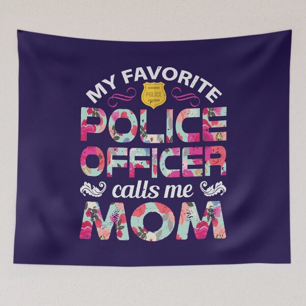 Item preview, Police Mom~My Favorite Police Officer Calls Me Mom (Floral) designed and sold by FairydustGifts.