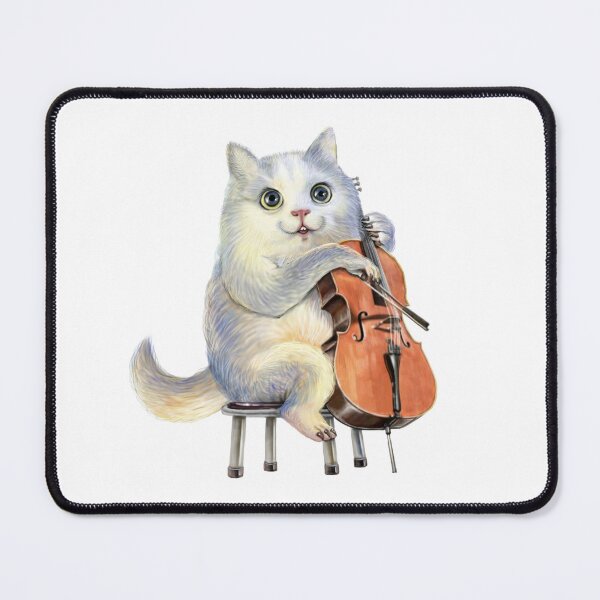Item preview, A cute cat playing the cello. designed and sold by artredstar.