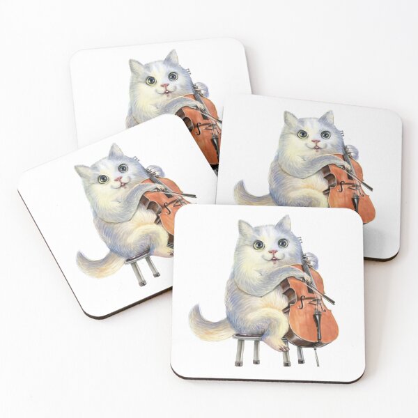 Item preview, A cute cat playing the cello. designed and sold by artredstar.