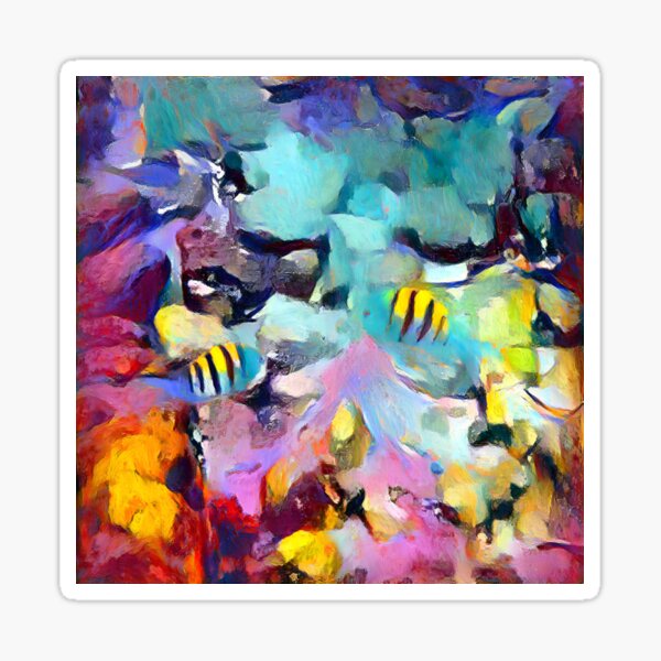 Fish Among Coral Sticker