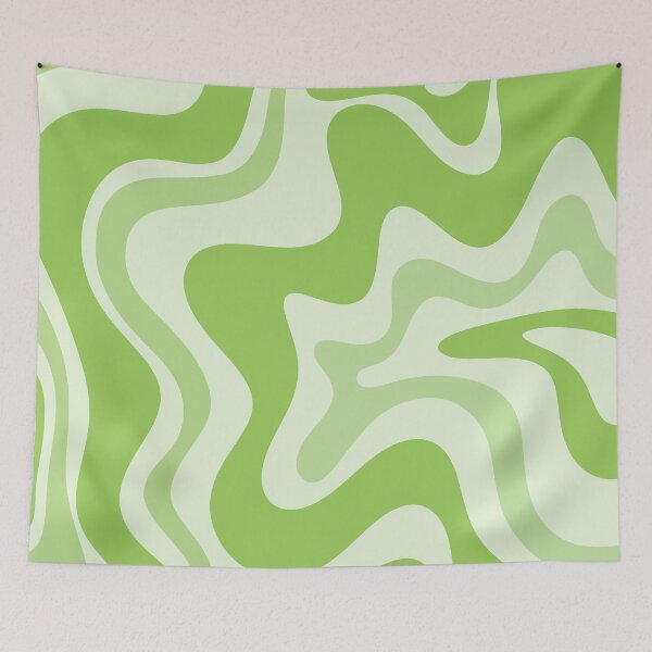 Item preview, Retro Liquid Swirl Abstract Pattern in Light Lime Green designed and sold by kierkegaard.
