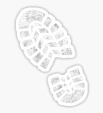 Giant Boot Print Distressed Hiker Retro Novelty Tee Sticker