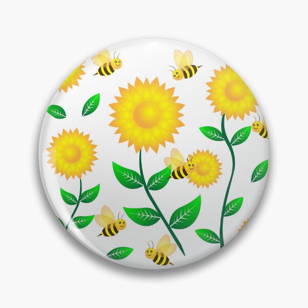 Item preview, Honey bee cartoon on sunflower pattern designed and sold by ZieProject.