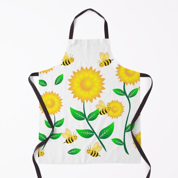 Item preview, Honey bee cartoon on sunflower pattern designed and sold by ZieProject.