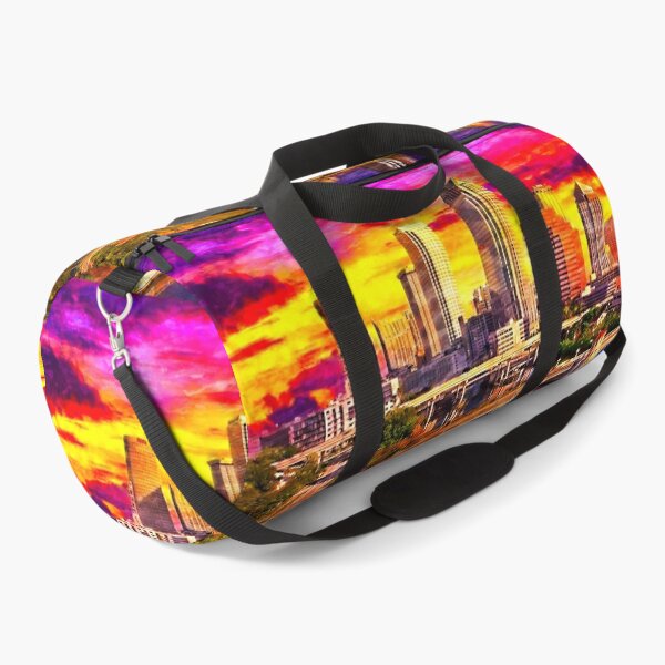 Item preview, Platt Street Bridge and Brorein Street Bridge in downtown Tampa at sunrise - oil painting designed and sold by NickoPrints.