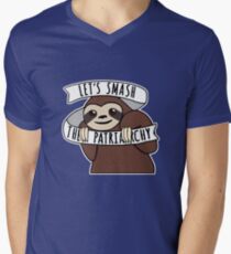 Feminist Sloth "Smash the Patriarchy" Men's V-Neck T-Shirt
