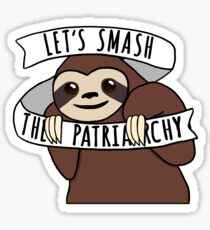 Pegatina Sloth feminista "Smash the Patriarchy"