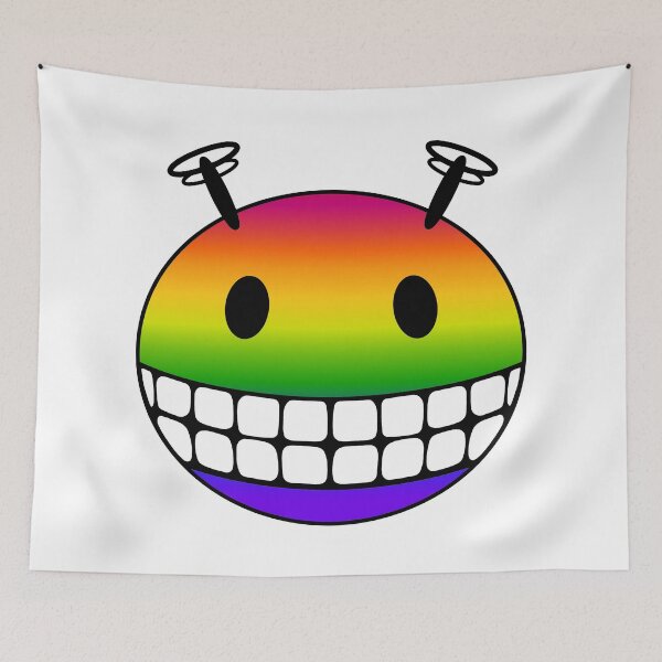 Item preview, Rainbow Alien Smiley Face designed and sold by RawSunArt.