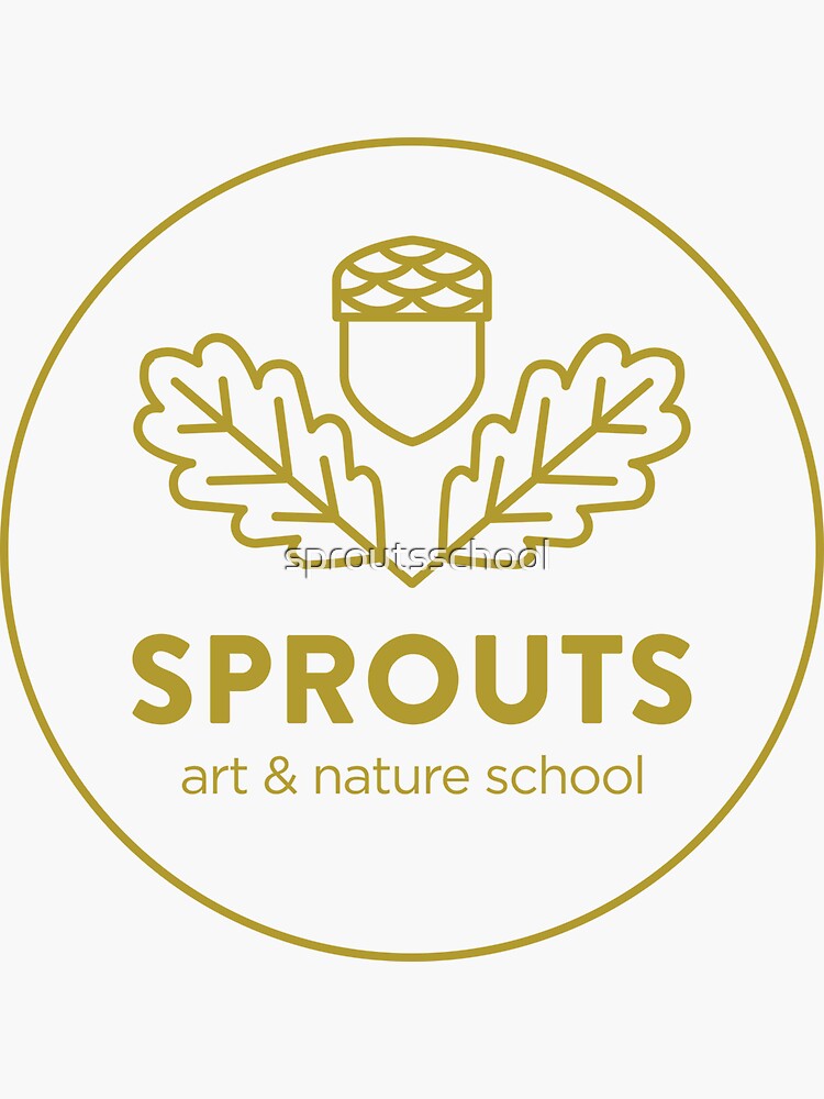 "Green Circle Sprouts Logo Acorn & Oak Leaf" Sticker for Sale by