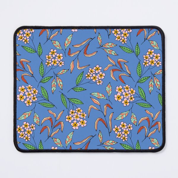 Item preview, Colorful happy flower blossom pattern in blue designed and sold by Illustrated by Nat.