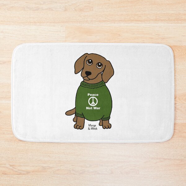 Item preview, Cute Dachshund Sausage Dog with Peace Not War Jumper designed and sold by Scat the cat.