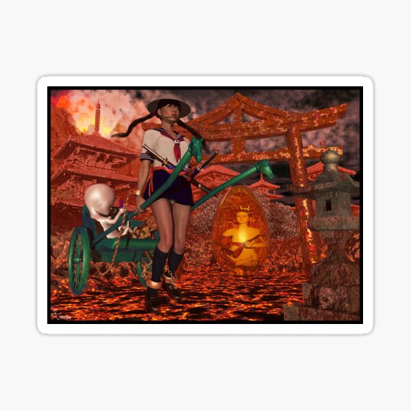 Hell Girl Shaman Witch Sticker