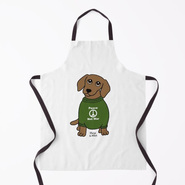 Item preview, Cute Dachshund Sausage Dog with Peace Not War Jumper designed and sold by Scat the cat.