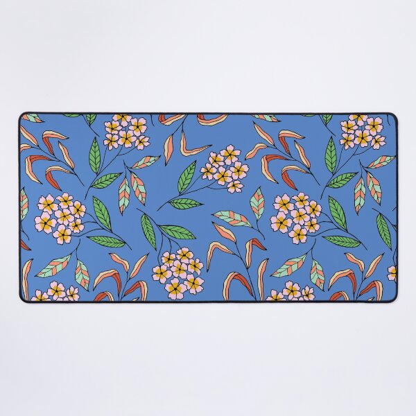 Item preview, Colorful happy flower blossom pattern in blue designed and sold by Illustrated by Nat.