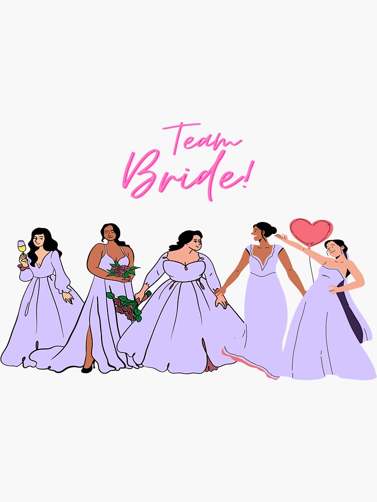 Thumbnail 3 of 3, Sticker, Team Bride designed and sold by JiggsFashion.