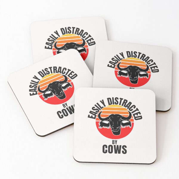 Item preview,  Easily distracted by Cows -colourful cute funny retro gift present t-shirt. designed and sold by DesignedBySnip.