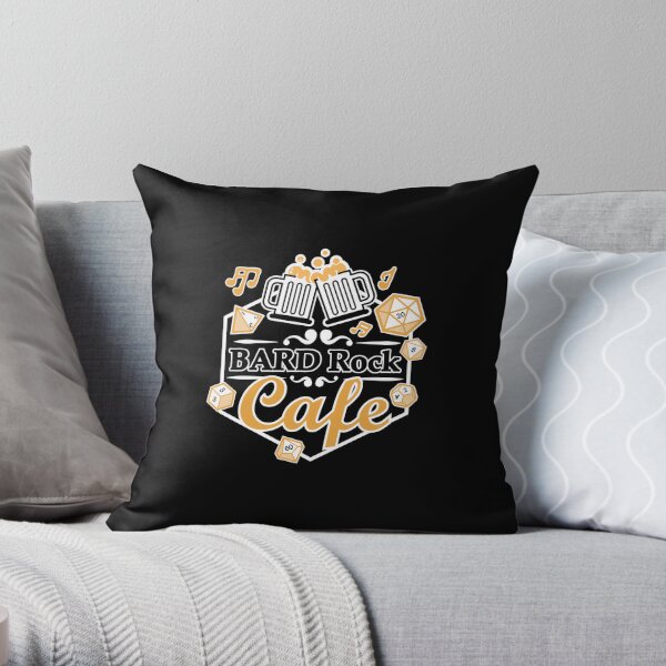 Bard Rock Cafe Jazzy Logo Throw Pillow
