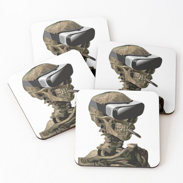 Item preview, Vincent Van Gogh Skull with Burning Cigarette and VR Headset designed and sold by harborhouse55.