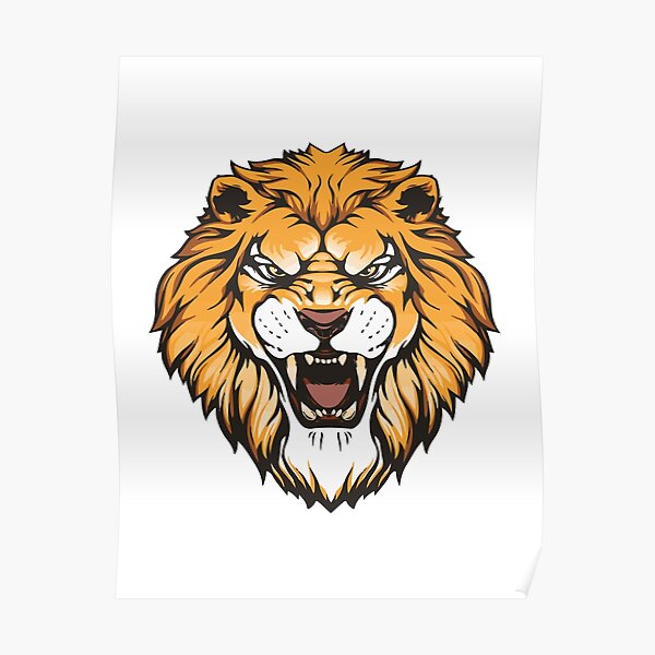"lion design" Poster for Sale by bigkiraru Redbubble