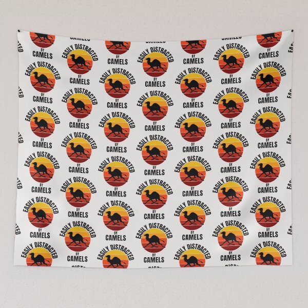 Item preview,  Easily distracted by Camels -colourful cute funny retro gift present t-shirt. designed and sold by DesignedBySnip.