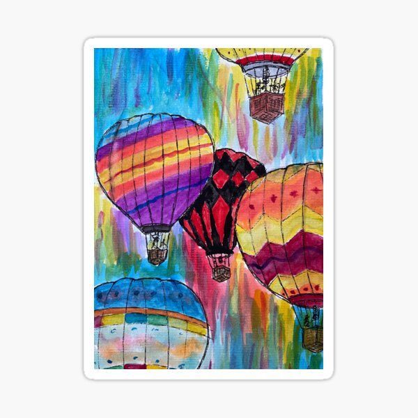 FLOAT AWAY! Hot Air Balloons In Flight Sticker