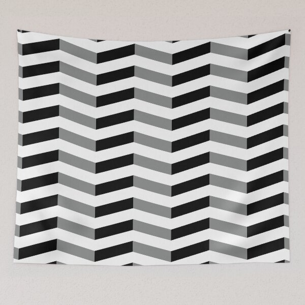 Item preview, Arrow Greyscale Black Grey and White Symmetry Diagonal Triangle Geometric Pattern designed and sold by Moyanana.