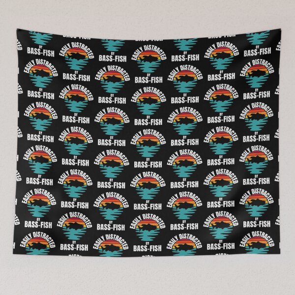 Item preview,  Easily distracted by Bass fish -colourful cute funny retro gift present t-shirt. designed and sold by DesignedBySnip.