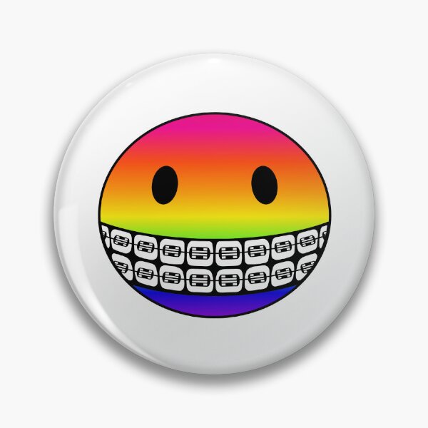 Item preview, Rainbow Smiley Face with Braces designed and sold by RawSunArt.
