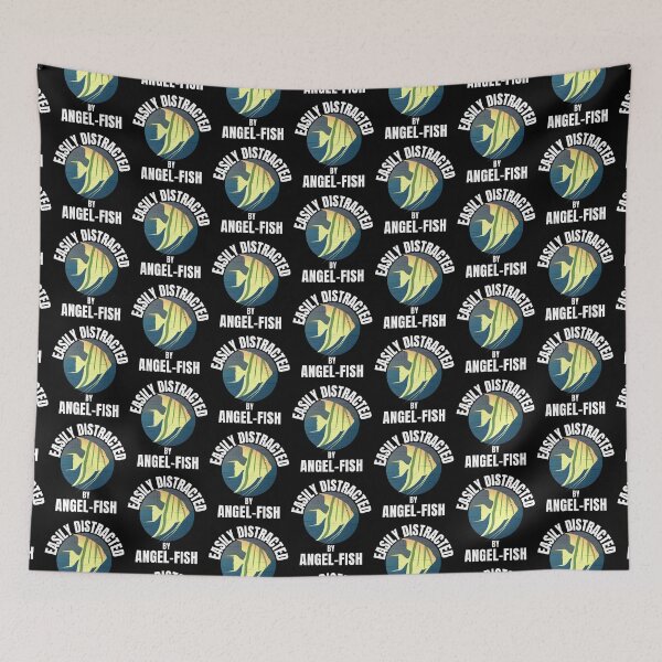 Item preview,  Easily distracted by Angel fish -colourful cute funny retro gift present t-shirt. designed and sold by DesignedBySnip.