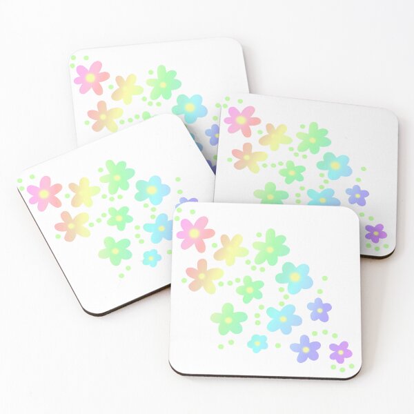 Item preview, Whimsical Pastel Rainbow Flowers designed and sold by Whoopsidoodle.