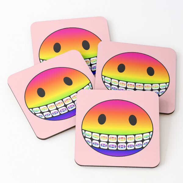 Item preview, Rainbow Smiley Face with Rainbow Braces designed and sold by RawSunArt.