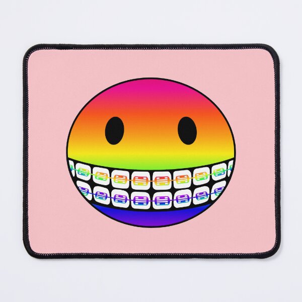 Item preview, Rainbow Smiley Face with Rainbow Braces designed and sold by RawSunArt.