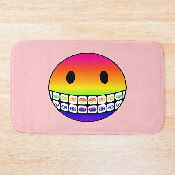 Item preview, Rainbow Smiley Face with Rainbow Braces designed and sold by RawSunArt.