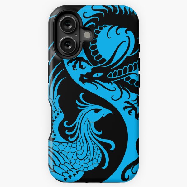 Aperçu de l'œuvre Dragon bleu et noir Phoenix Yin Yang créée et vendue par jeff bartels.