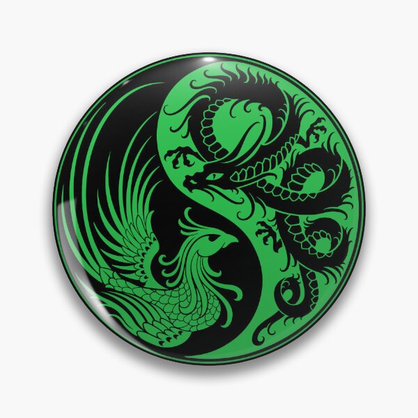 Item preview, Green and Black Dragon Phoenix Yin Yang designed and sold by JeffBartels.