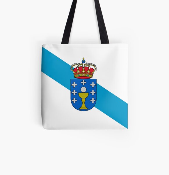 Bandera de Galicia / Bandeira Galega / Bandera Galiciana Bolsa estampada de tela