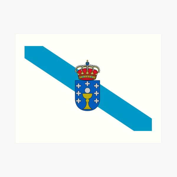Bandera de Galicia / Bandeira Galega / Bandera Galiciana Lámina artística