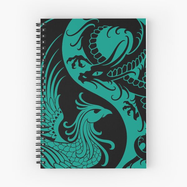 Item preview, Teal Blue and Black Dragon Phoenix Yin Yang designed and sold by JeffBartels.