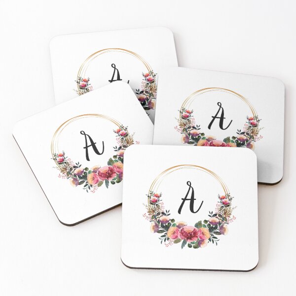 Item preview, Monogram with Pink Floral | Monogram Letter A designed and sold by JustSeasons.