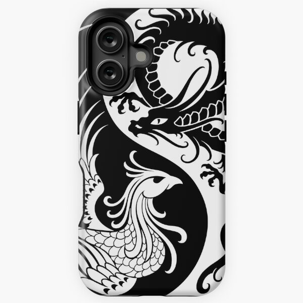 Aperçu de l'œuvre Dragon blanc et noir Phoenix Phoenix Yin Yang créée et vendue par jeff bartels.