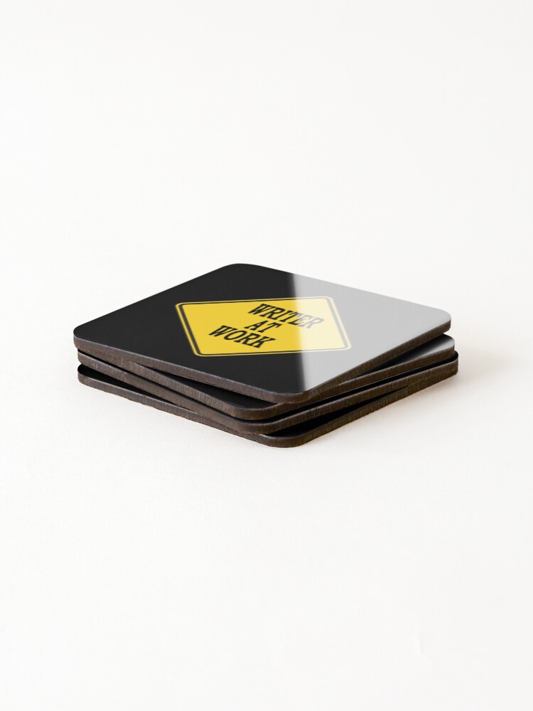 Thumbnail 4 of 5, Coasters (Set of 4), Writer At Work Essential Sticker designed and sold by SW33TSP0T.