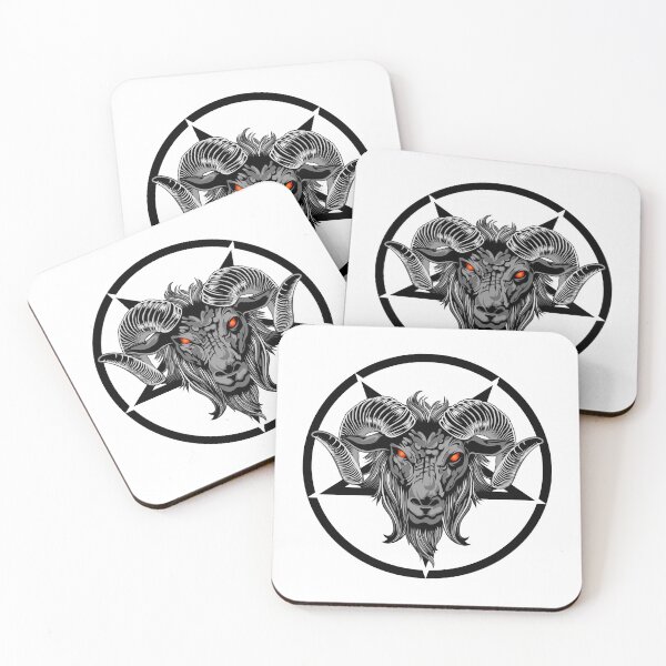 Item preview, Satan, pentagram, baphomet,  goat , devil, not bad days gray tone baphomet illustration designed and sold by Lekrock.