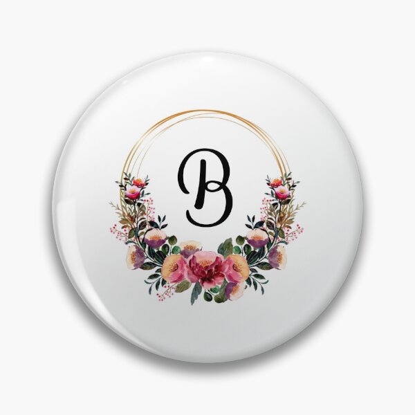 Item preview, Monogram with Pink Floral | Monogram Letter B designed and sold by JustSeasons.