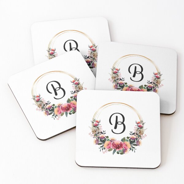 Item preview, Monogram with Pink Floral | Monogram Letter B designed and sold by JustSeasons.